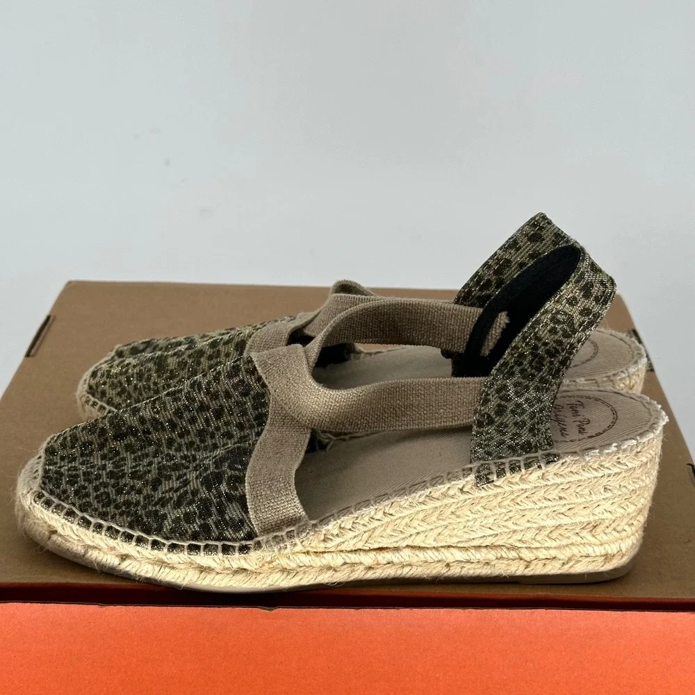 Toni Pons Espadrilles Triton Leo Leopard Metallic EU 40 US 9 Boho Summer Spain
